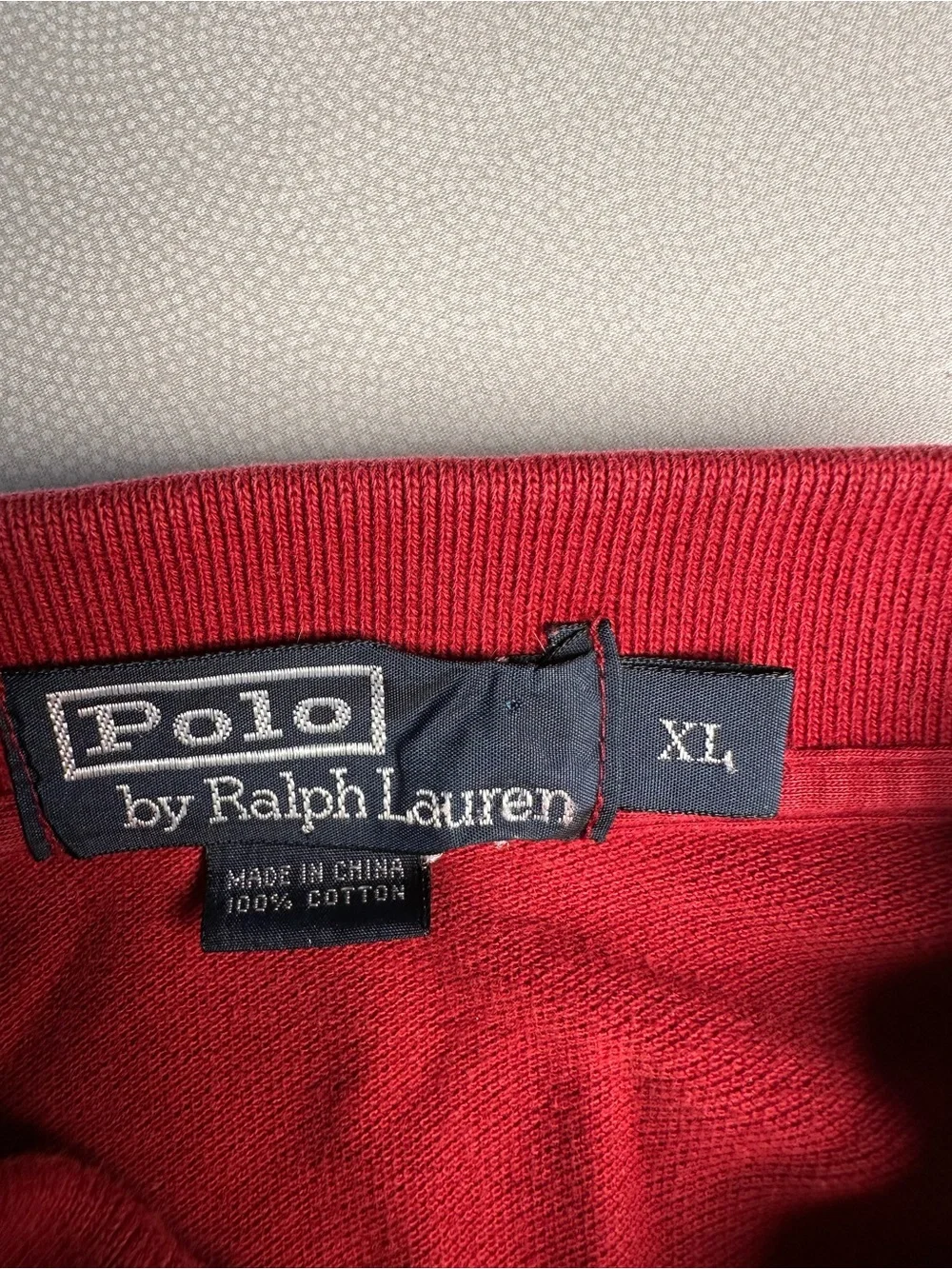 Vintage Polo Ralph Lauren Mens XL Red Long Sleeve Polo Shirt 100% Cotton Pony